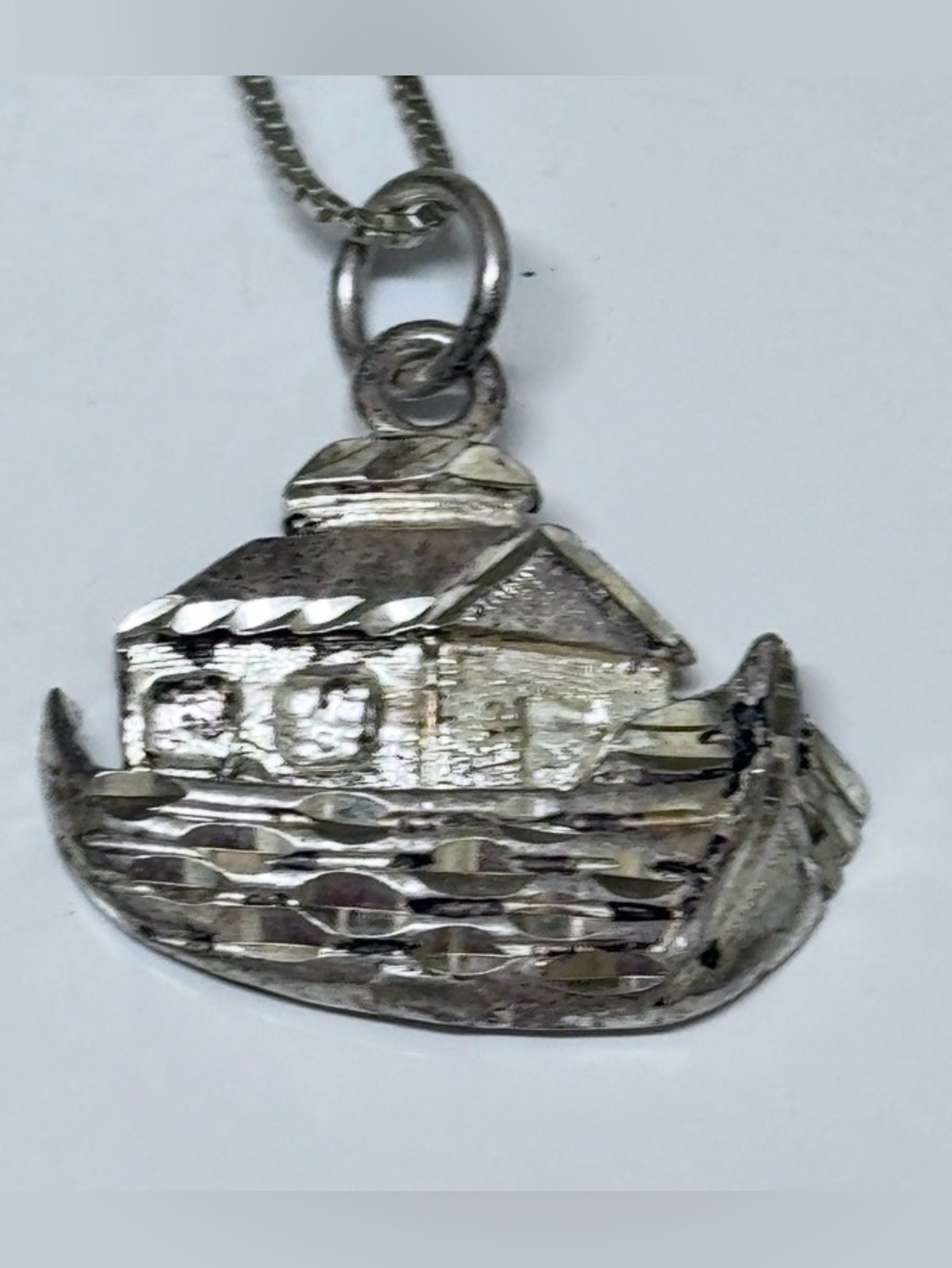 Noah’s Ark, 925 Sterling Silver Pendant Necklace 18 inch